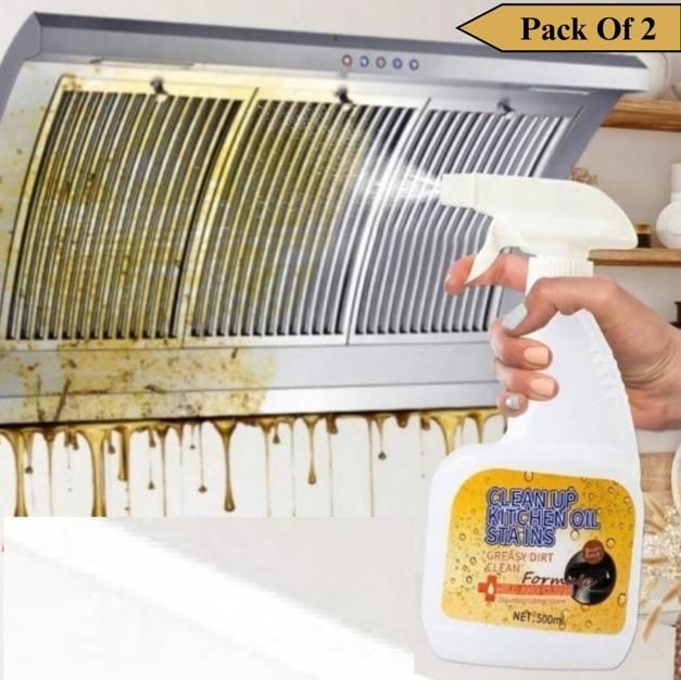 Heavy Oil/Grease Cleaner for Kitchen - chimney, hob, rack,  Antibacterial Cleaning Spray for Kitchens(Pack Of 2)