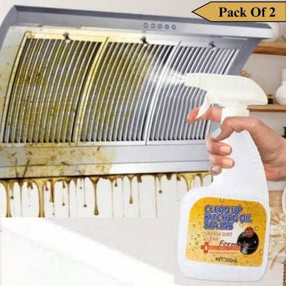 Heavy Oil/Grease Cleaner for Kitchen - chimney, hob, rack,  Antibacterial Cleaning Spray for Kitchens(Pack Of 2)